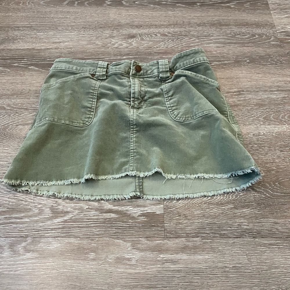 Courduroy skirt with frayed hem-y2K